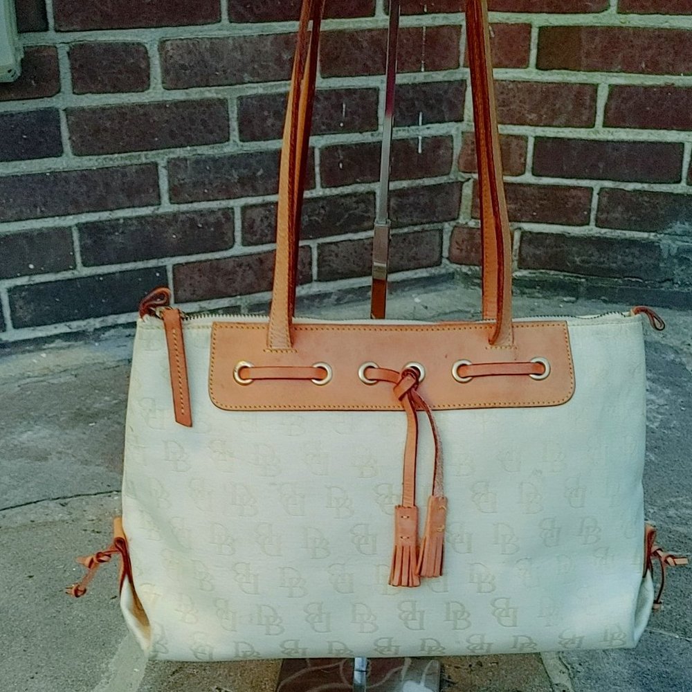 Dooney and Bourke Large Tassel Top Zip Shoulder Bag